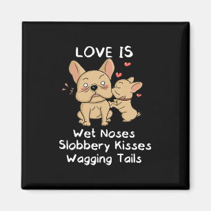 Bulldog Vater und Son Kisses Liebe Mein Hund Spric Magnet