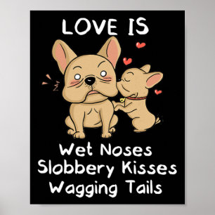 Bulldog Vater und Son Kisses Liebe Mein Hund Spric Poster