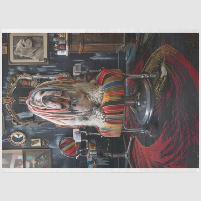 Bulldog Vibranly Dread Locks Decoupage Seidenpapier (Vorderseite)