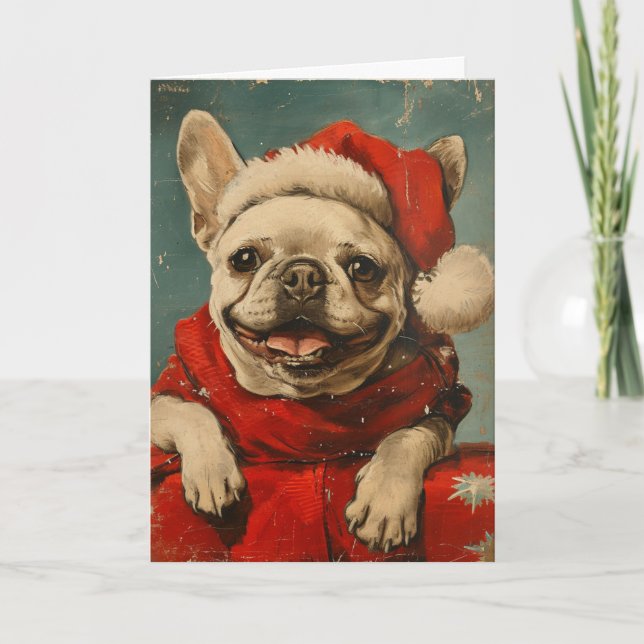 Bulldog-Vintage personalisierte Weihnachten (Vorderseite)