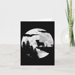 Bulldog Vollmond bei Nacht - Hundeliebhaber Franzö Karte