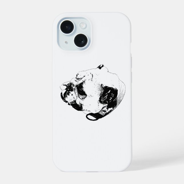 Bulldog Warmes Gemüt iPhone 15 Hülle (Rückseite)