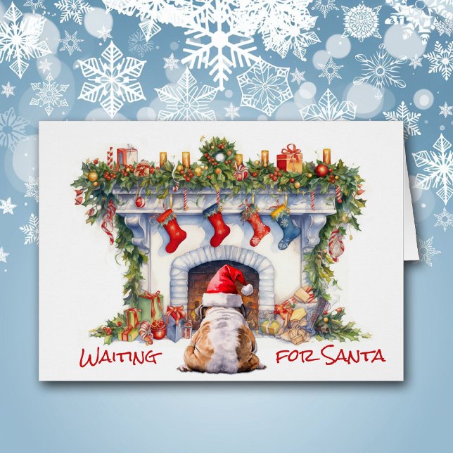 Bulldog Warte für den Weihnachtsfeuer (Von Creator hochgeladen)