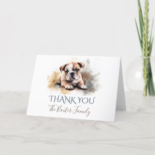Bulldog Watercolor Carte de remerciements
