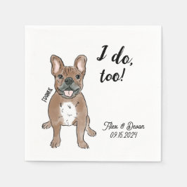 Bulldog Wedding Cocktail Napkin Serviette