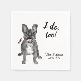 Bulldog Wedding Cocktail Napkin Serviette