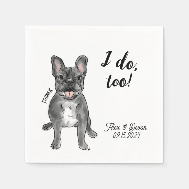 Bulldog Wedding Cocktail Napkin Serviette (Vorderseite)