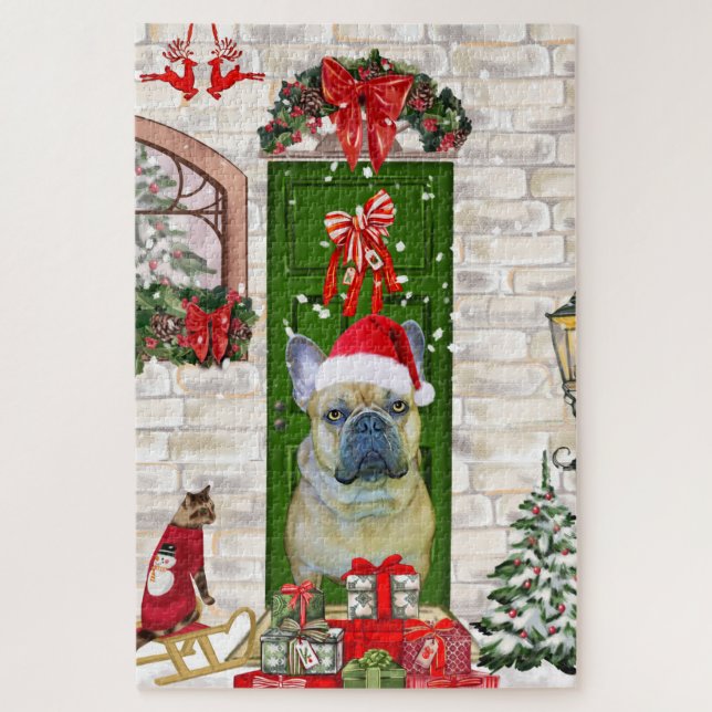 Bulldog Weihnachten (Vertikal)