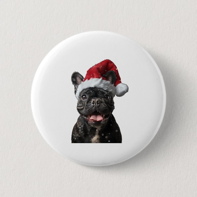 Bulldog Weihnachten Button (Vorderseite)