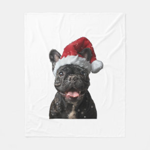 Bulldog Weihnachten Fleecedecke