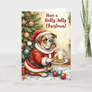 Bulldog Weihnachten Lustiger Feiertag Hundewitz Karte