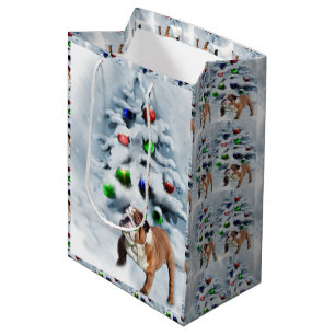 Bulldog Weihnachten Mittlere Geschenktüte