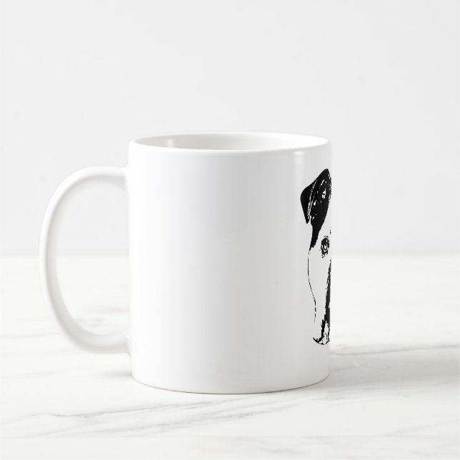 Bulldog-Weihnachten Nah Kaffeetasse (Links)