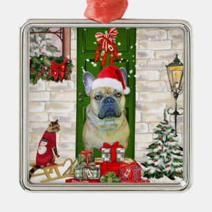 Bulldog Weihnachten Ornament Aus Metall