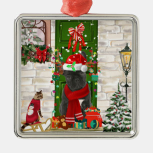 Bulldog Weihnachten Ornament Aus Metall