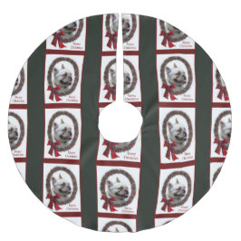 Bulldog Weihnachten Polyester Weihnachtsbaumdecke