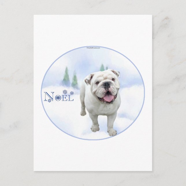 Bulldog Weihnachten Postcard (Vorderseite)