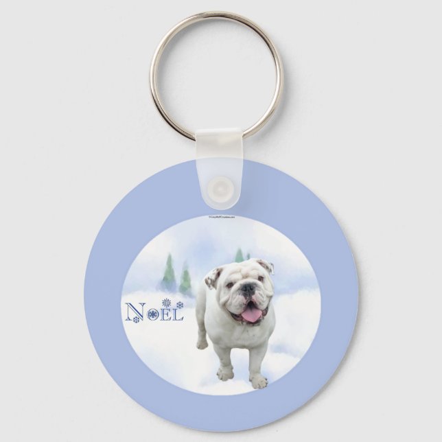 Bulldog Weihnachten Schlüsselanhänger (Vorderseite)