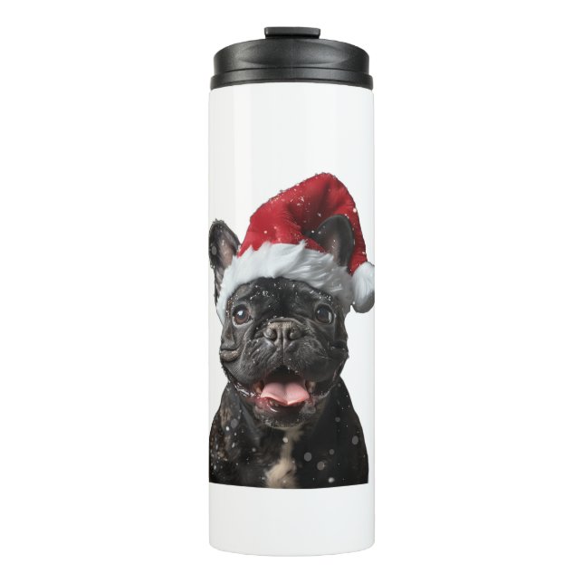 Bulldog Weihnachten Thermosbecher (Vorderseite)