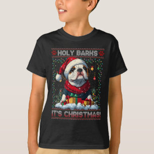 Bulldog Weihnachtsbaumleuchten Dekorationen Hunde T-Shirt