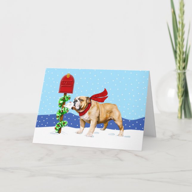 Bulldog Weihnachtsbrief Feiertagskarte (Vorderseite)