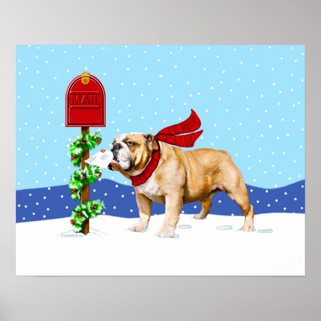 Bulldog Weihnachtsbrief Poster (Vorne)