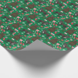 Bulldog-Weihnachtsfeiertag Geschenkpapier