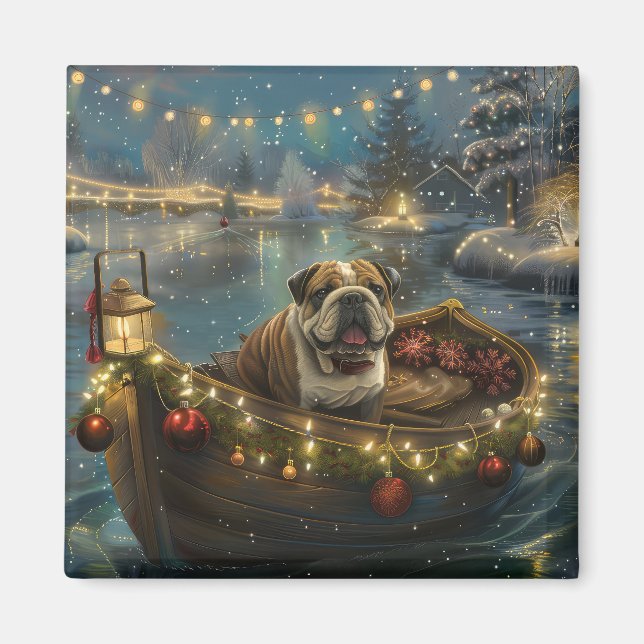 Bulldog Weihnachtsfest Magnet (Vorne)