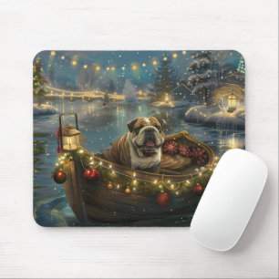 Bulldog Weihnachtsfest Mousepad