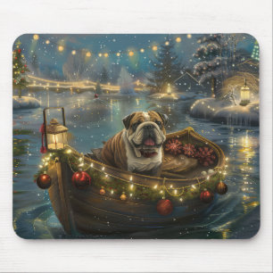 Bulldog Weihnachtsfest Mousepad
