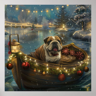 Bulldog Weihnachtsfest Poster