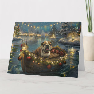 Bulldog Weihnachtsfest Reise Karte