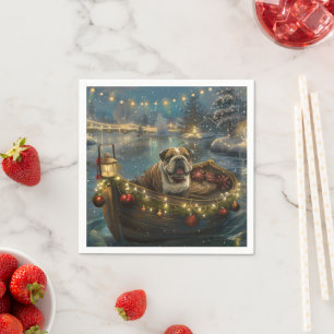 Bulldog Weihnachtsfest Serviette