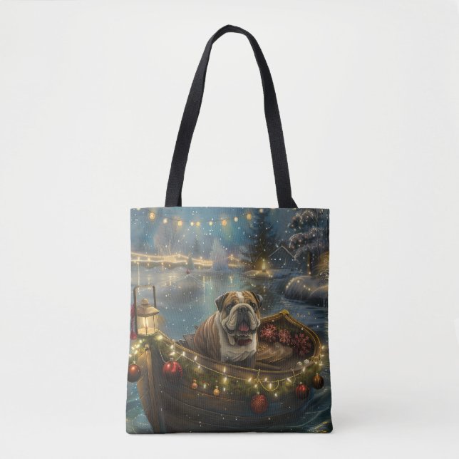 Bulldog Weihnachtsfest Tasche (Vorderseite)