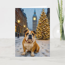 Bulldog-Weihnachtskarte Feiertagskarte