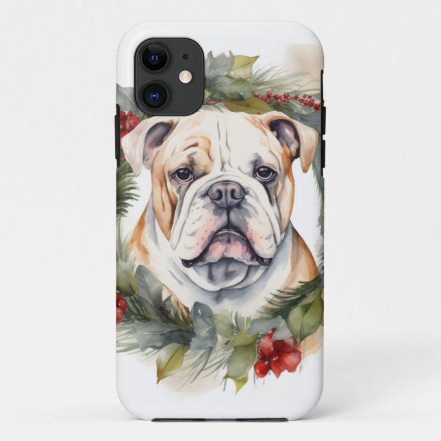 Bulldog Weihnachtsmann Case-Mate iPhone Hülle (Rückseite)