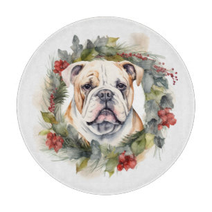 Bulldog Weihnachtsmann Schneidebrett