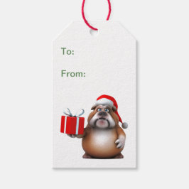 Bulldog-Weihnachtsmarke Geschenkanhänger