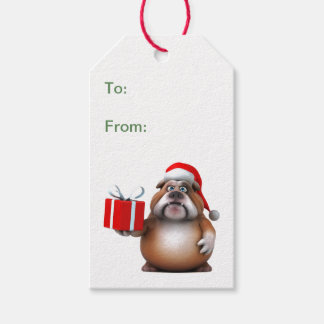 Bulldog-Weihnachtsmarke Geschenkanhänger