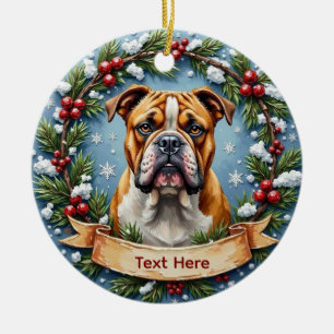 Bulldog-Weihnachtsschmuck Keramik Ornament