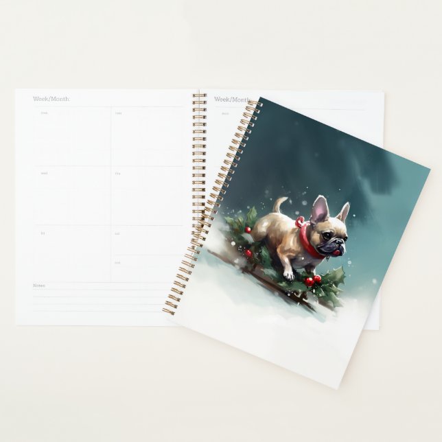 Bulldog Weihnachtsschnee im Winter Planer (Anzeige)