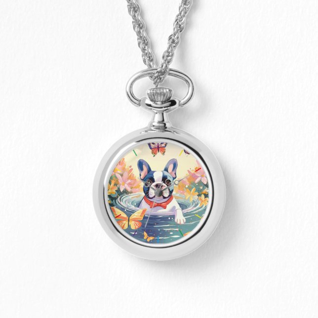 Bulldog Welpe Armbanduhr (Vorderseite)