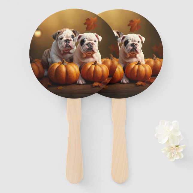 Bulldog Welpe Autumn Delight Pumpen Fächer (Vorne und Hinten)