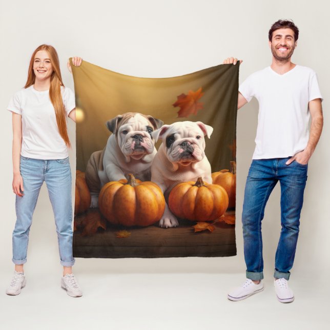 Bulldog Welpe Autumn Delight Pumpen Fleecedecke (Beispiel)