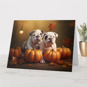 Bulldog Welpe Autumn Delight Pumpen Karte