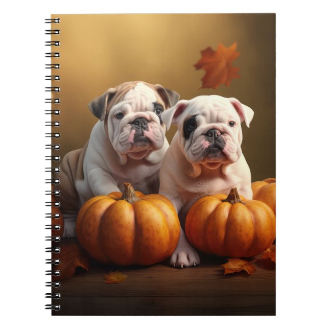 Bulldog Welpe Autumn Delight Pumpen Notizblock (Vorderseite)