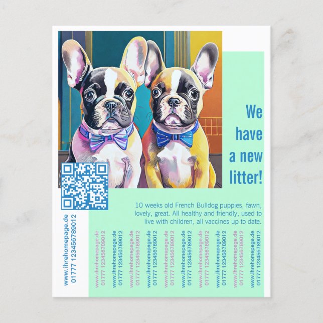 Bulldog Welpe Flyer (Vorne)