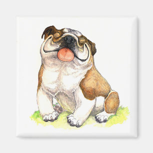 Bulldog Welpe Hund Cartoon Magnet