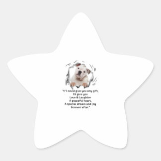 Bulldog Welpe Niedlich, wenn ich dir Geschenke geb Stern-Aufkleber