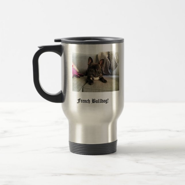 Bulldog Welpe Reisebecher (Links)